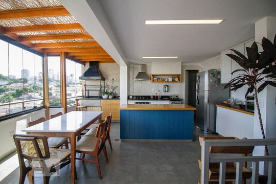 Apartamento na Vila Ipojuca para comprar: 2 quartos, piscina e academia no condomínio. — Cozinha e Sala de Jantar 2° piso