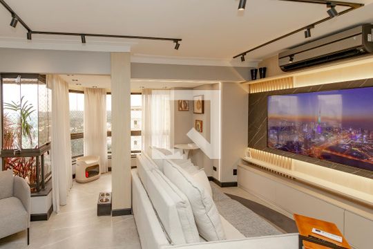 Apartamento à venda em Campo Belo: 3 quartos, varanda, closet, academia e pets permitidos. — Sala