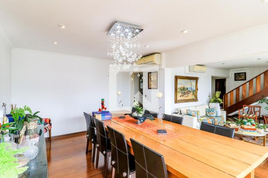 Apartamento mobiliado no Brooklin com 4 suítes e varanda, ideal para comprar. — Sala de Jantar