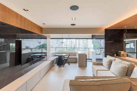 Comprar apartamento mobiliado no Jardim das Acácias com 2 quartos e varanda. Churrasqueira no condomínio. — foto 1