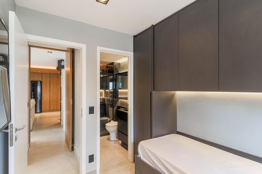 Comprar apartamento mobiliado no Jardim das Acácias com 2 quartos e varanda. Churrasqueira no condomínio. — Suíte 2