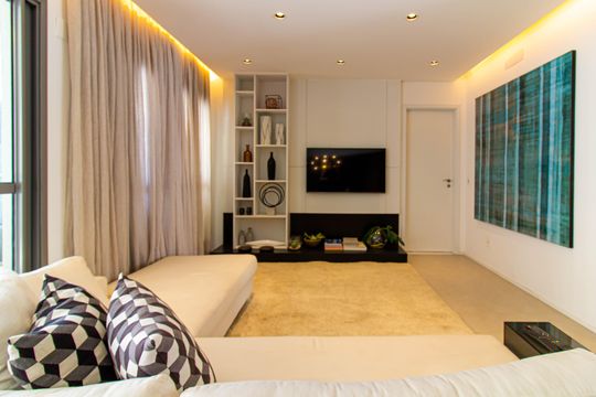 Comprar apartamento mobiliado com 3 quartos, piscina e academia no condomínio. — Sala / Sala de Jantar
