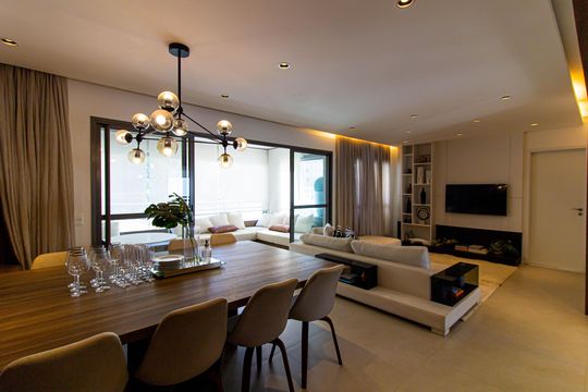 Comprar apartamento mobiliado com 3 quartos, piscina e academia no condomínio. — Sala / Sala de Jantar
