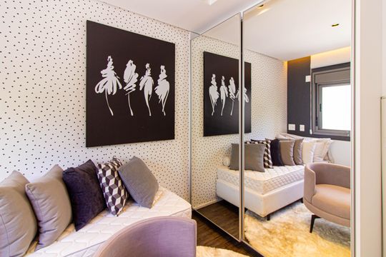 Comprar apartamento mobiliado com 3 quartos, piscina e academia no condomínio. — Suíte 3
