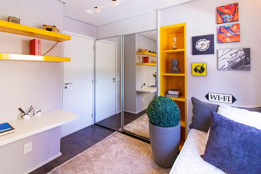 Comprar apartamento mobiliado com 3 quartos, piscina e academia no condomínio. — Suíte 1