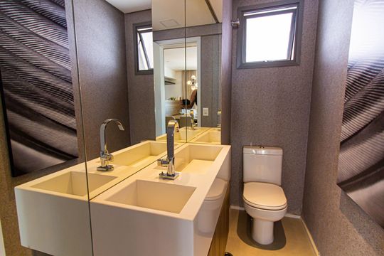 Comprar apartamento mobiliado com 3 quartos, piscina e academia no condomínio. — Lavabo