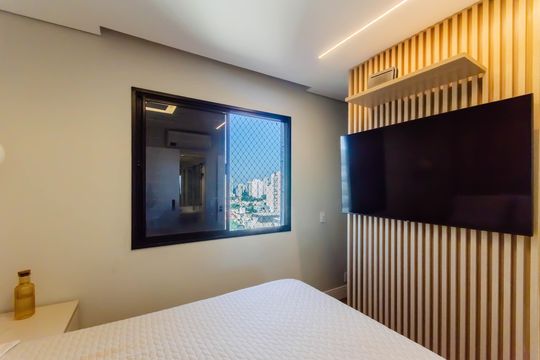 Apartamento mobiliado com 3 quartos, 1 suíte e piscina no condomínio para comprar. — Suíte