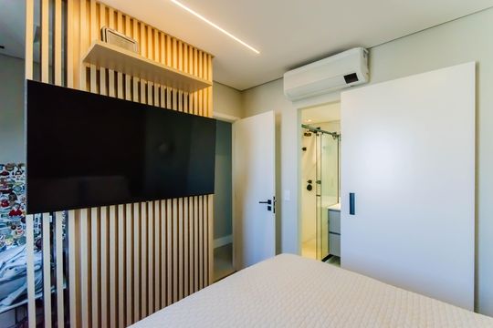 Apartamento mobiliado com 3 quartos, 1 suíte e piscina no condomínio para comprar. — Suíte