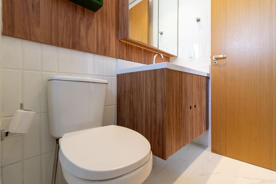 Apartamento com 3 quartos e academia no condomínio para comprar. — Banheiro da Suíte 1