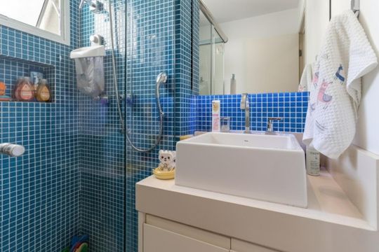 Comprar apartamento com 3 quartos, 1 suíte, closet e academia no condomínio. — Banheiro