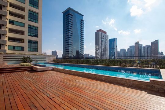 Apartamento com 1 quarto para alugar na Cidade Monções. — Área comum