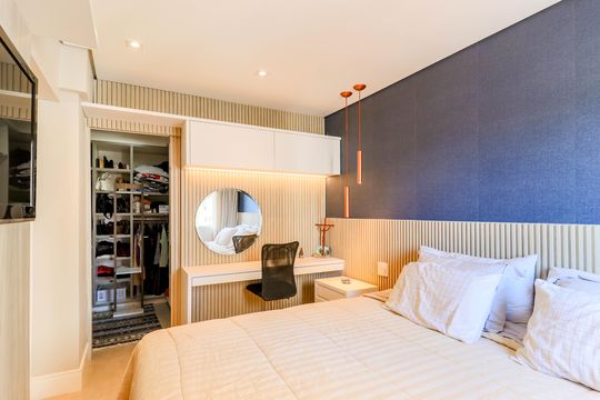 Comprar apartamento no Brooklin Novo com 3 quartos, mobiliado e ideal para quem tem animais de estimação. — Suíte