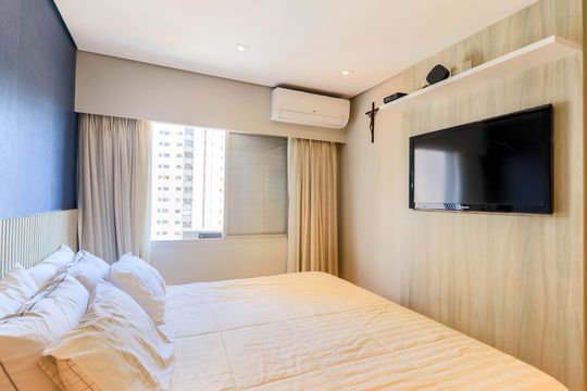 Comprar apartamento no Brooklin Novo com 3 quartos, mobiliado e ideal para quem tem animais de estimação. — Suíte
