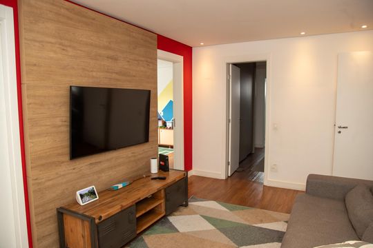 Apartamento para comprar: 3 quartos, closet, academia, mobiliado. — Sala de TV