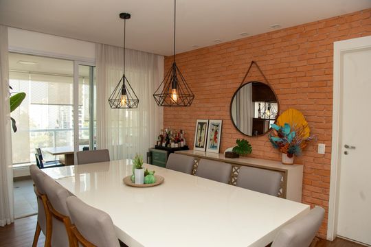 Apartamento para comprar: 3 quartos, closet, academia, mobiliado. — Sala de Jantar