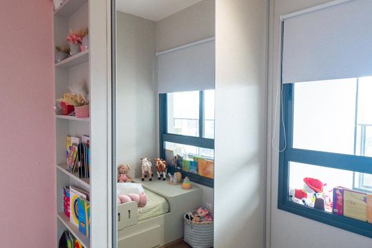 Apartamento mobiliado com 3 quartos, piscina, churrasqueira e varanda na Vila Clementino, para comprar. — Quarto 2 - Armários