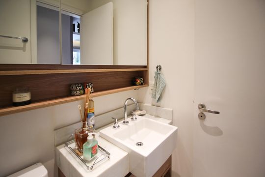 Compra este apartamento com 2 quartos, ideal para pets. — Banheiro Social