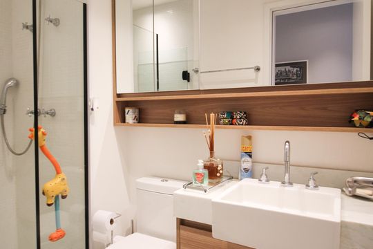 Compra este apartamento com 2 quartos, ideal para pets. — Banheiro Social