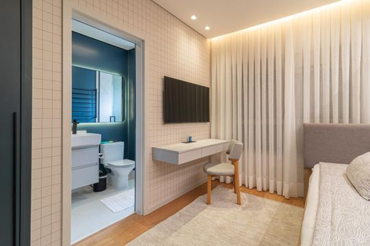 Apartamento em Perdizes com varanda, 2 suítes, mobiliado, ideal para comprar e aceitar animais. —  Suíte 2