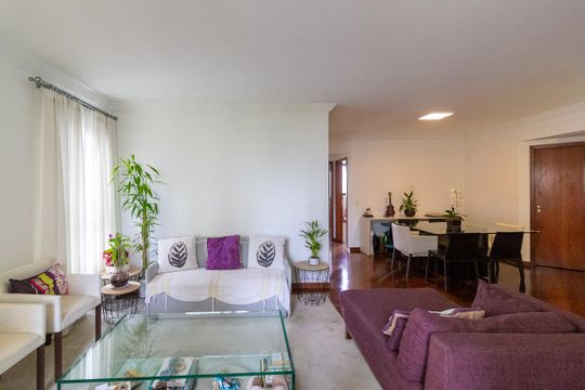 Apartamento mobiliado com 3 quartos e varanda para comprar. — Sala de estar