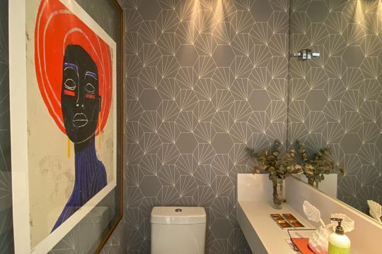 Venda de apartamento mobiliado no Brooklin, com 2 quartos e varanda. — Lavabo