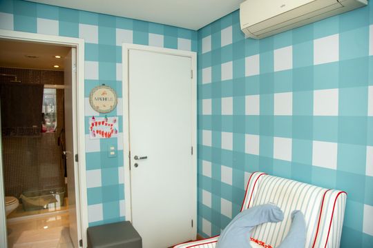 Venda de apartamento mobiliado no Brooklin, com 2 quartos e varanda. — Quarto 2 - Suíte