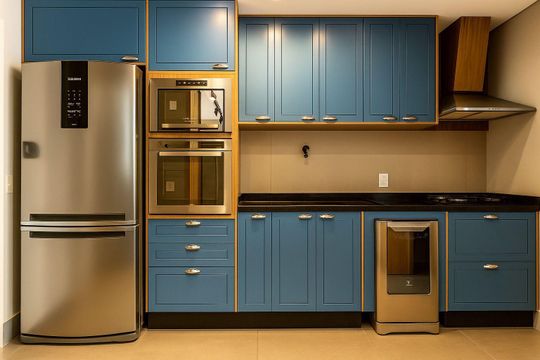 Apartamento à venda na Vila Nova Conceição com 3 quartos, 2 suítes e churrasqueira no condomínio. — Cozinha