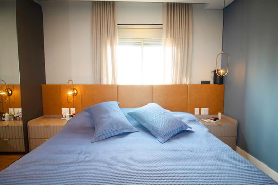 Comprar apartamento mobiliado com 1 suíte e closet. Piscina, academia e churrasqueira no condomínio. — foto 17