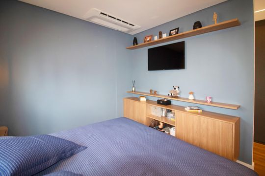 Comprar apartamento mobiliado com 1 suíte e closet. Piscina, academia e churrasqueira no condomínio. — foto 16