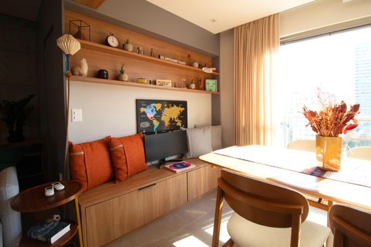 Comprar apartamento mobiliado com 1 suíte e closet. Piscina, academia e churrasqueira no condomínio. — foto 9