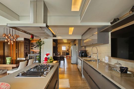 Compra de apartamento mobiliado em Água Branca, com 4 quartos e varanda gourmet. — Cozinha