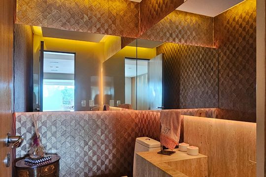 Compra de apartamento mobiliado em Água Branca, com 4 quartos e varanda gourmet. — Lavabo