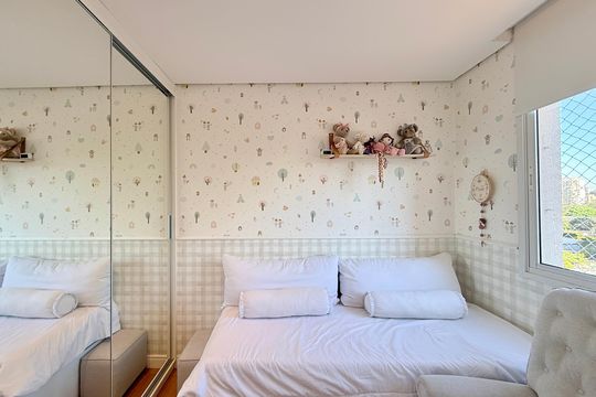 Apartamento no Brooklin com 2 suítes e churrasqueira, ideal para comprar e ter animais. — Quarto 2