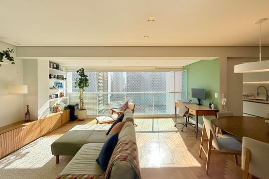 Apartamento no Brooklin com 2 suítes e churrasqueira, ideal para comprar e ter animais. — Sala 