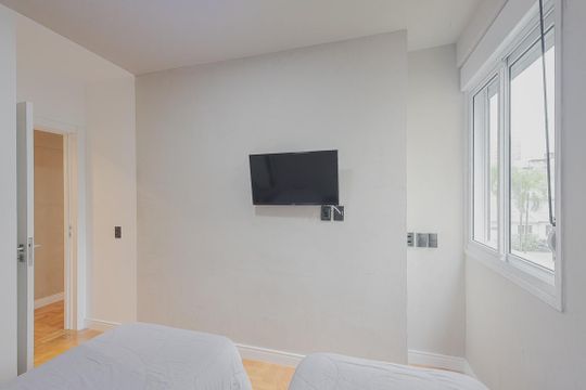 Aluguel: apartamento mobiliado no Jardim Paulista, 2 quartos (1 suíte). — Quarto