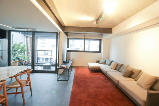 Comprar apartamento mobiliado com 1 quarto. — Sala