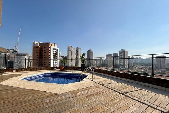 Venda de apartamento mobiliado no Brooklin com 4 quartos, 2 suítes, academia, piscina, garden e closet. — Terraço