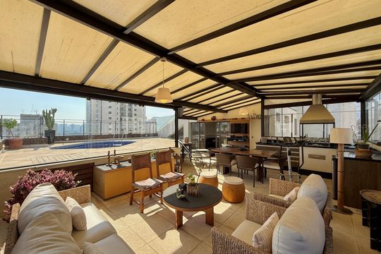 Venda de apartamento mobiliado no Brooklin com 4 quartos, 2 suítes, academia, piscina, garden e closet. — Terraço