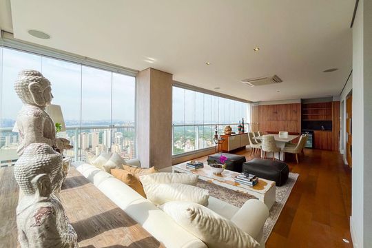 Apartamento para comprar no Alto da Lapa, 4 quartos, mobiliado. Churrasqueira e piscina no condomínio. — Sala