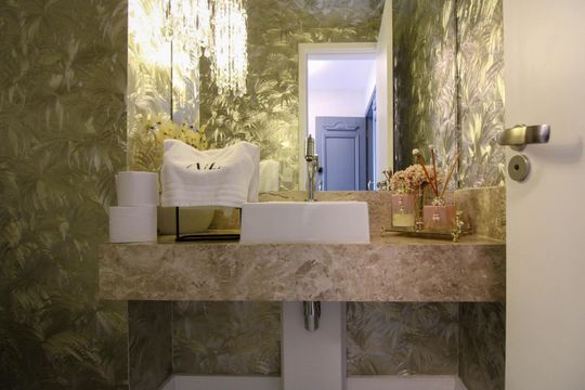 Apartamento mobiliado para comprar em Vila Andrade, 4 suítes, varanda, piscina, academia e churrasqueira. — Lavabo 