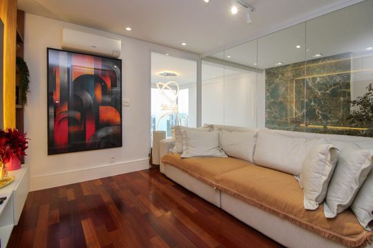 Apartamento mobiliado para comprar em Vila Andrade, 4 suítes, varanda, piscina, academia e churrasqueira. — Sala 