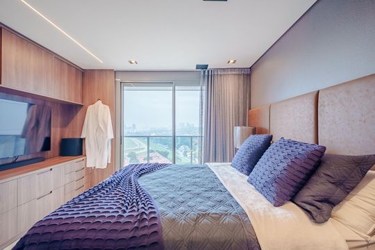Comprar apartamento mobiliado com 1 quarto e permite animais de estimação. — Suíte