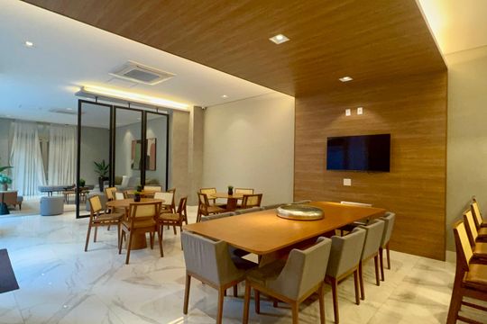 Comprar apartamento em Sumarezinho com 2 quartos, 1 suíte, varanda e academia no condomínio. — Salão de Festas