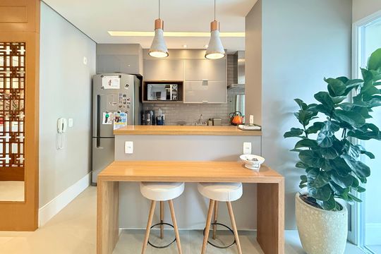 Apartamento mobiliado com 2 quartos e varanda para comprar. Aceitam animais de estimação. — Cozinha