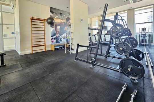 Apartamento mobiliado com 2 quartos e varanda para comprar. Aceitam animais de estimação. — Academia